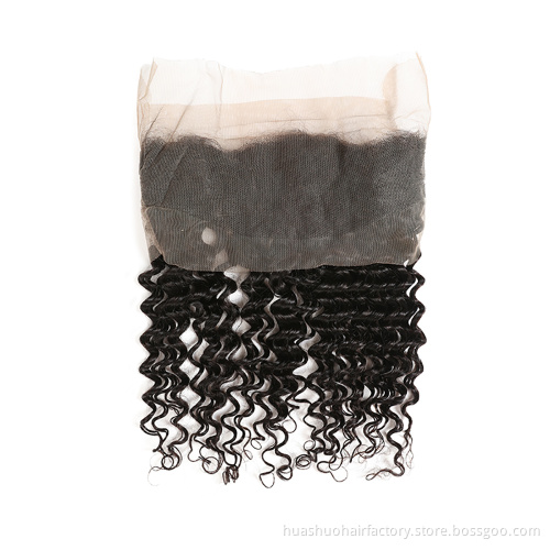 One Donor Accept Paypal Elastic Band Brazilian Real Human Remy Hair Deep Wave Curls 360 Lace Frontal Closure
